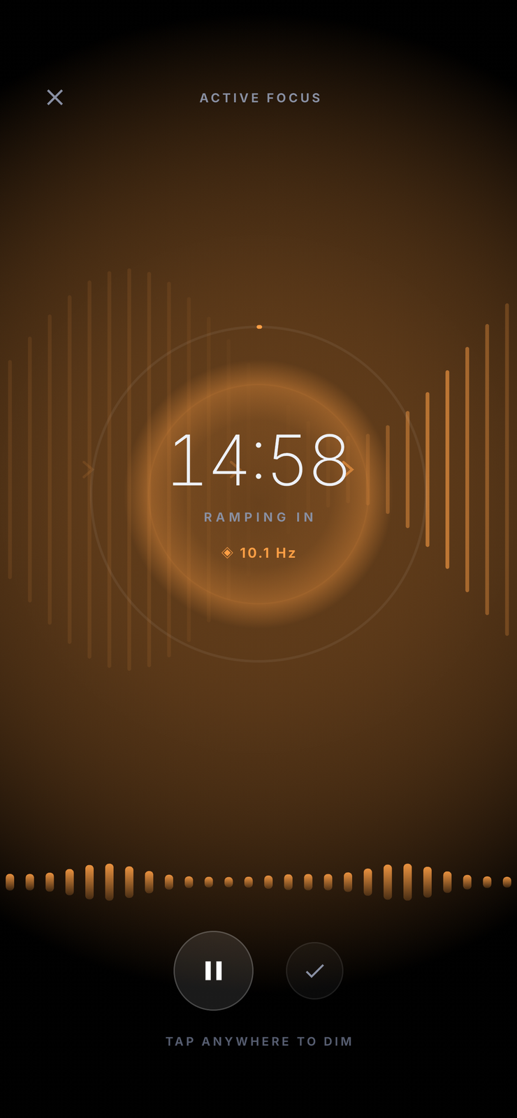 Active Focus live session ramping in